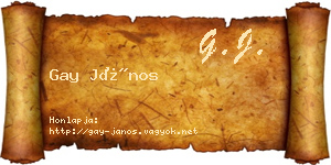 Gay János névjegykártya